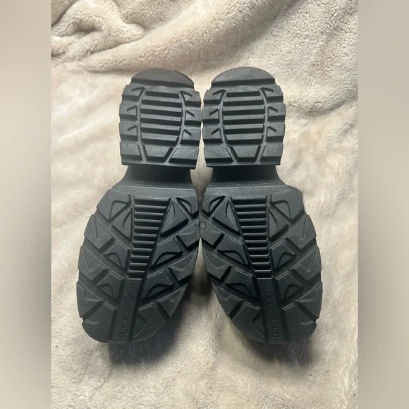 Windsor Smith Black Platform Sandals Chunky Heel Leather 7 - Picture 3 of 8